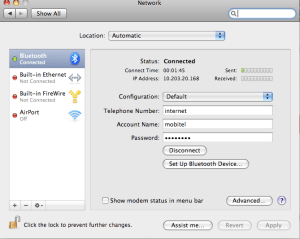 Mac omrežne nastavitve za Nokia E66